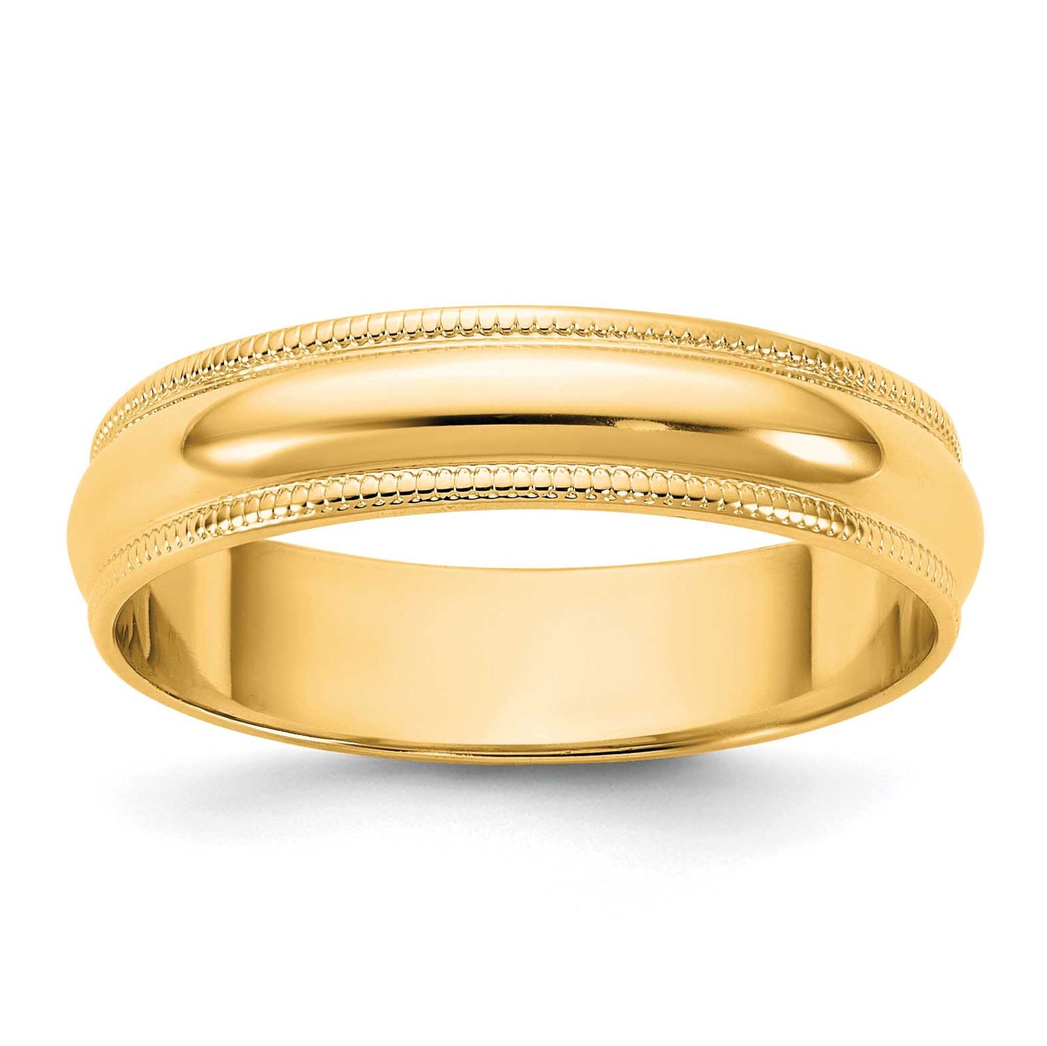 4.5mm Milgrain Half Round Band 10k Gold, 1ML045-12,