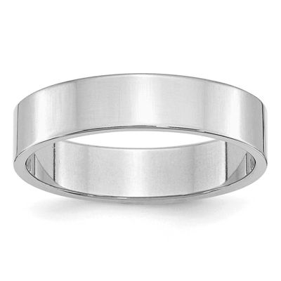 5mm Flat Band Sterling Silver Rhodium-plated, QWFB050RH-10, 883957194431