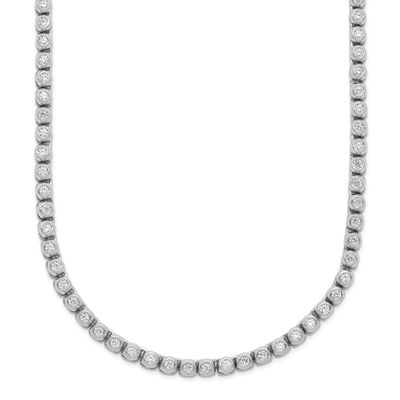 Bezel Set 1.7mm CZ 159 Stone 20 inch Necklace Sterling Silver Rhodium-plated, QSH172-20, 1969043140