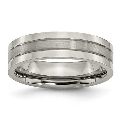 6mm Grooved Band Titanium Brushed and Polished, TB188-5, 886774427409