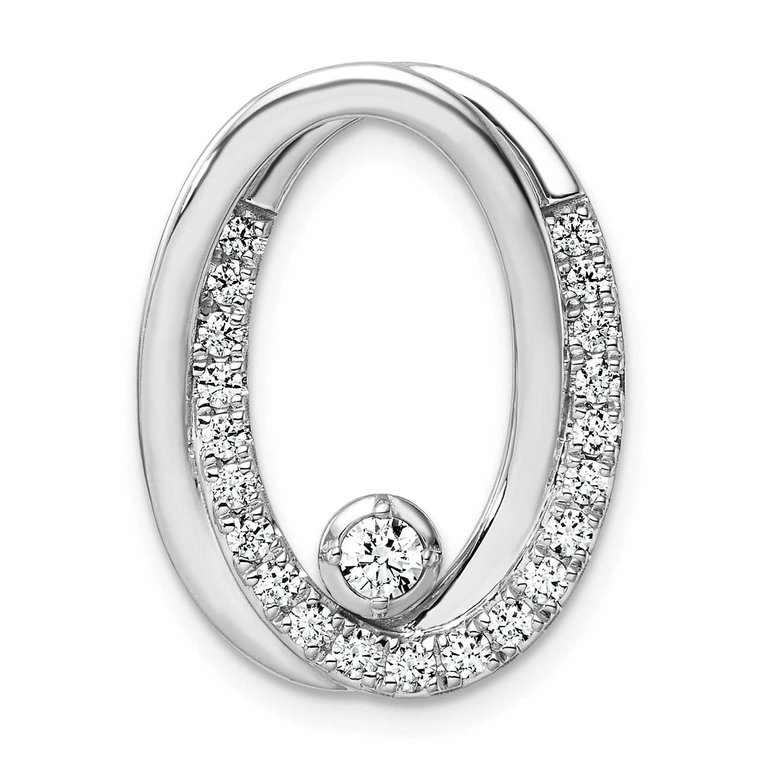 Lab Grown Diamond VS/SI FGH Double Oval Chain Slide 14k White Gold, PM10525-053-WLG,