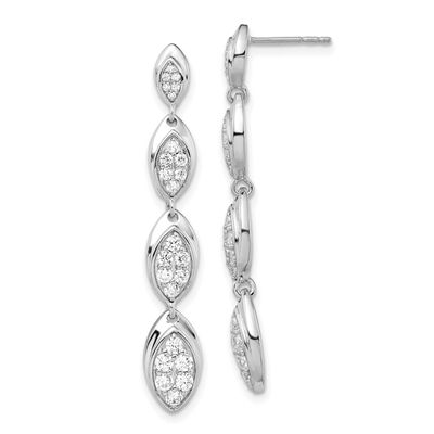 Lab Grown Diamond VS/SI FGH Pave Drop Post Earrings 14k White Gold, EM7931-085-WLG, 883957064949