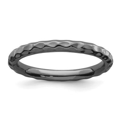 Black-plated Rice Ring Sterling Silver, QSK221-5, 883957143842