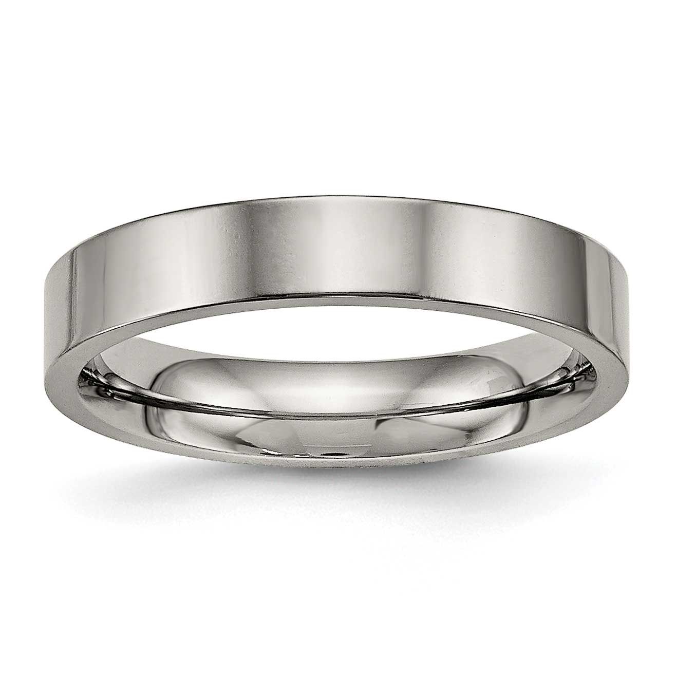 4mm Flat Comfort Fit Band Titanium Polished, TB467-8, 886774438580