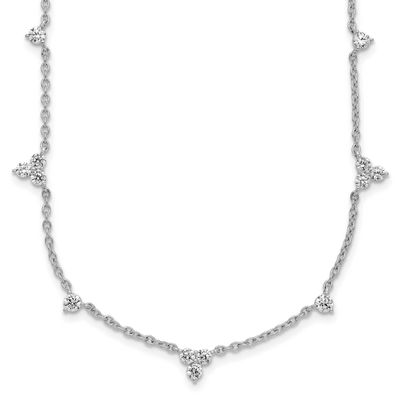 Lab Grown Diamond VS/SI FGH Multi Station Necklace 14k White Gold, PM10527-175-WLG,