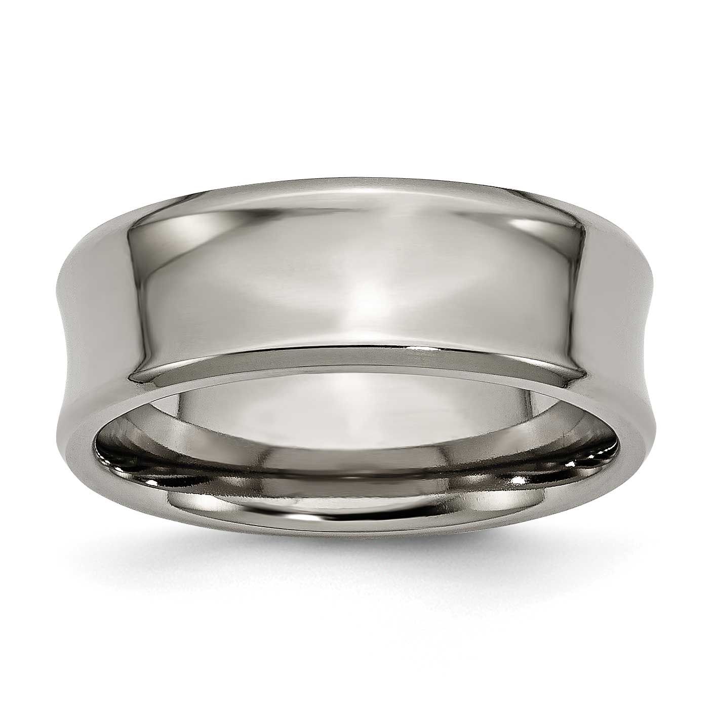 Concave 8mm Beveled Edge Band Titanium Polished, TB45-6, 883957816937