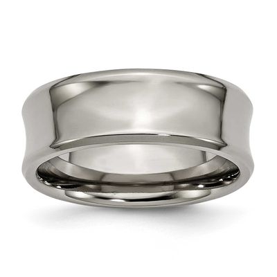 Concave 8mm Beveled Edge Band Titanium Polished, TB45-6, 883957816937