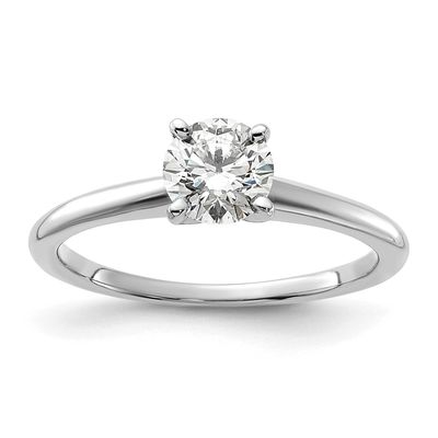 3/4 carat Round VS/SI DEF Lab Grown Diamond Solitaire 4 Prong Ring 14k White Gold, RM5965R-075-7WLD