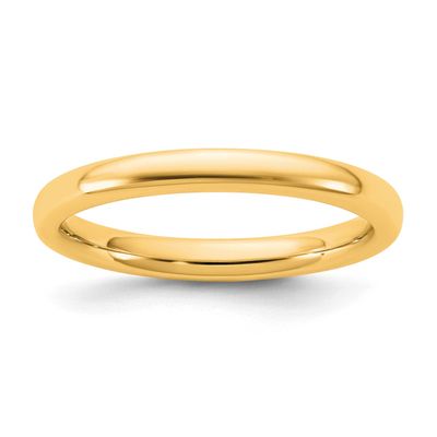 2.5mm European Comfort Fit Band 14k Gold, ECF025-7,