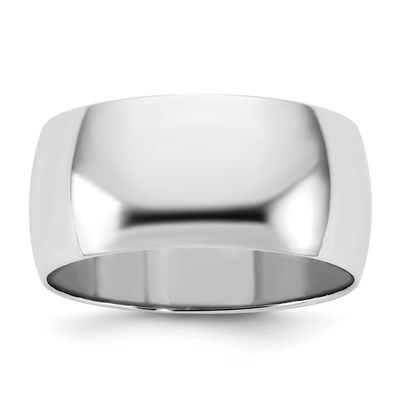 9mm Half Round Band 10k White Gold, 1WHRL090-11.5,