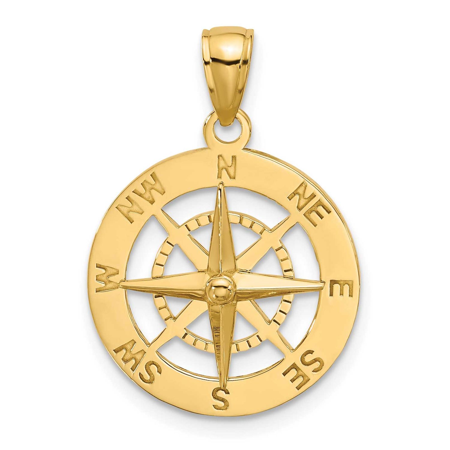 Nautical Compass Charm 10k Gold, 10K7856,