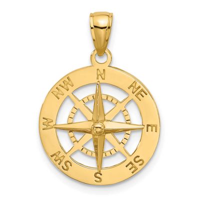 Nautical Compass Charm 10k Gold, 10K7856,