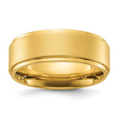 Yellow IP-plated Brushed Center 8mm Band Stainless Steel Polished, SR746-12.5, 196904253021