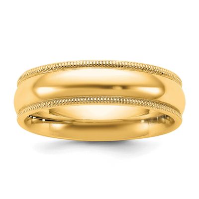 5.5mm Milgrain Comfort Fit Band 10k Gold, 1MC055-14,
