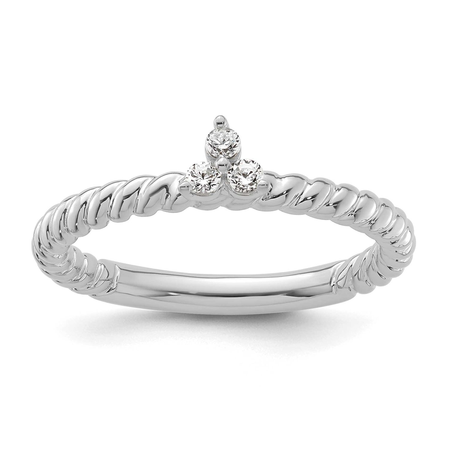 Diamond Twisted Ring 14k White Gold, SK2194-7,