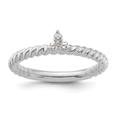 Diamond Twisted Ring 14k White Gold, SK2194-7,