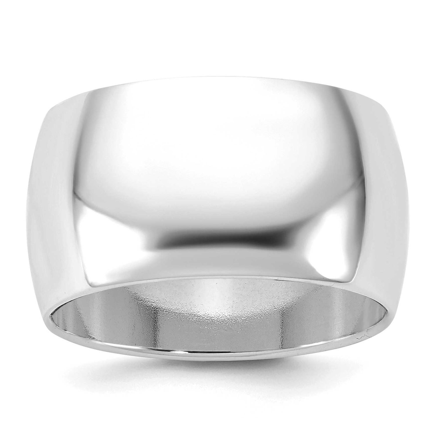 11mm Half Round Band 10k White Gold, 1WHR110-6,