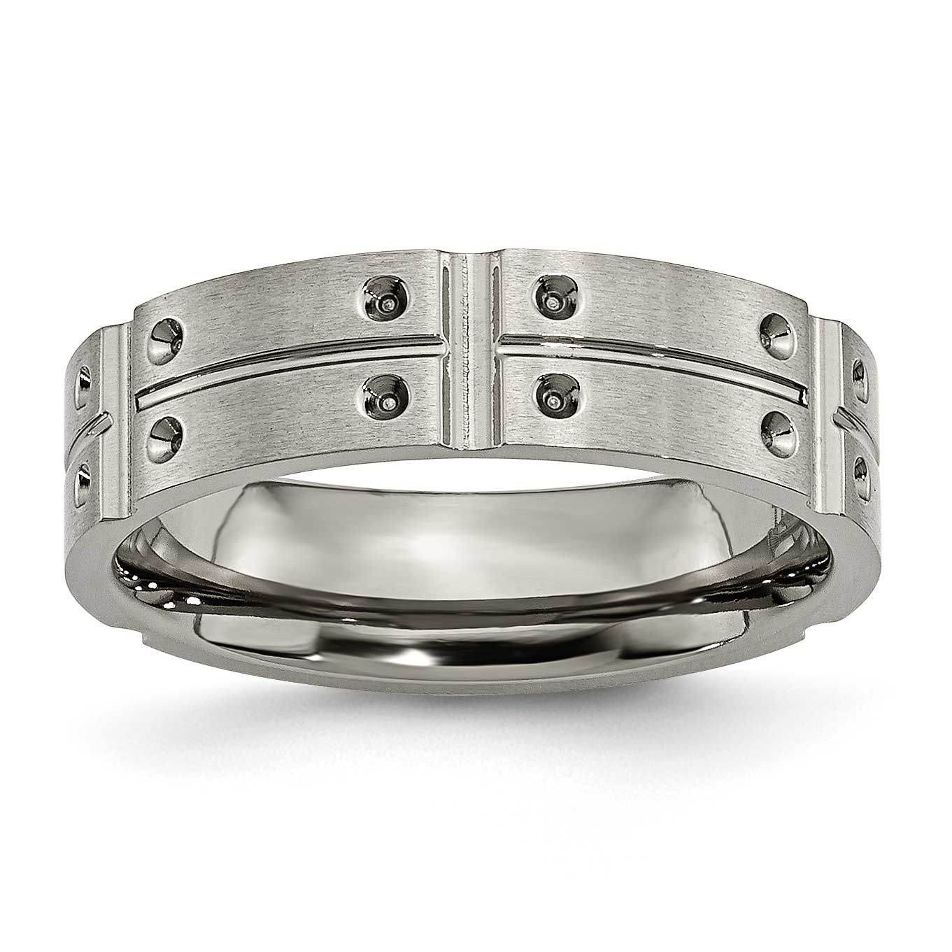 6mm Grooved Band Titanium Brushed and Polished, TB319-12.5, 886774530185