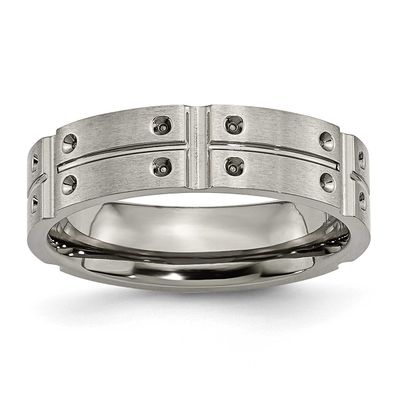 6mm Grooved Band Titanium Brushed and Polished, TB319-12.5, 886774530185