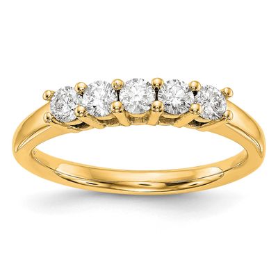 5-Stone Shared Prong Holds 5-3.8mm Round Diamond Band Mounting 14k Gold, RM3174B-110-Y,