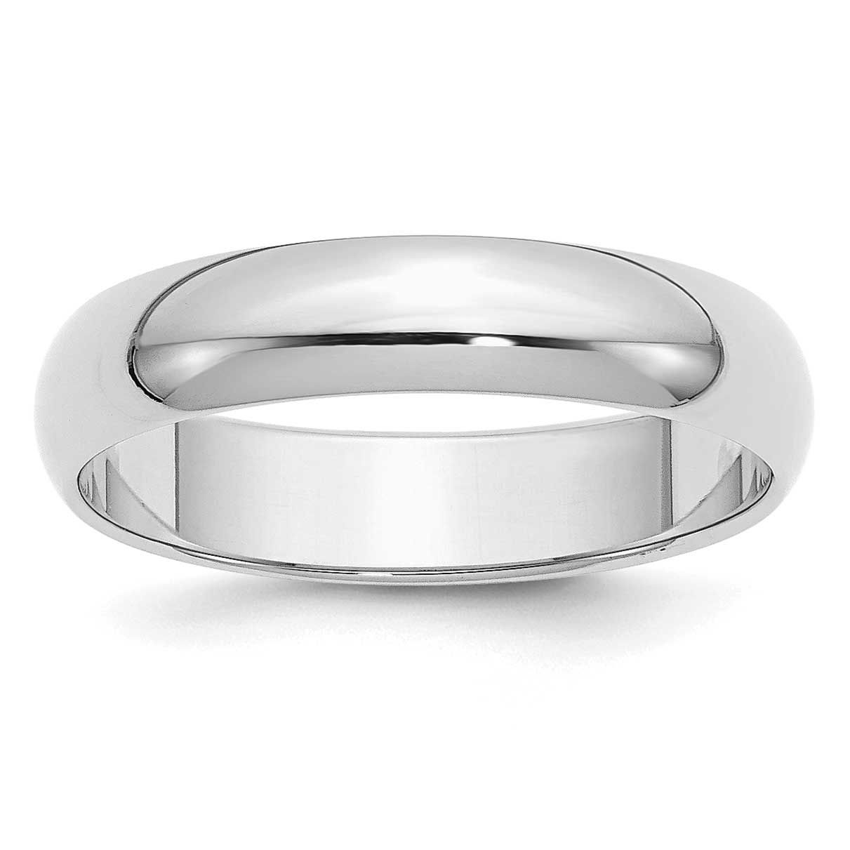 5mm Half-Round Ring Sterling Silver Rhodium-plated, QWH050RH-11.5,