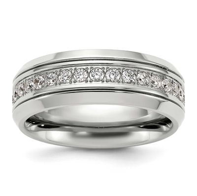 CZ 8mm Band Titanium Polished, TB523-8, 196904298787