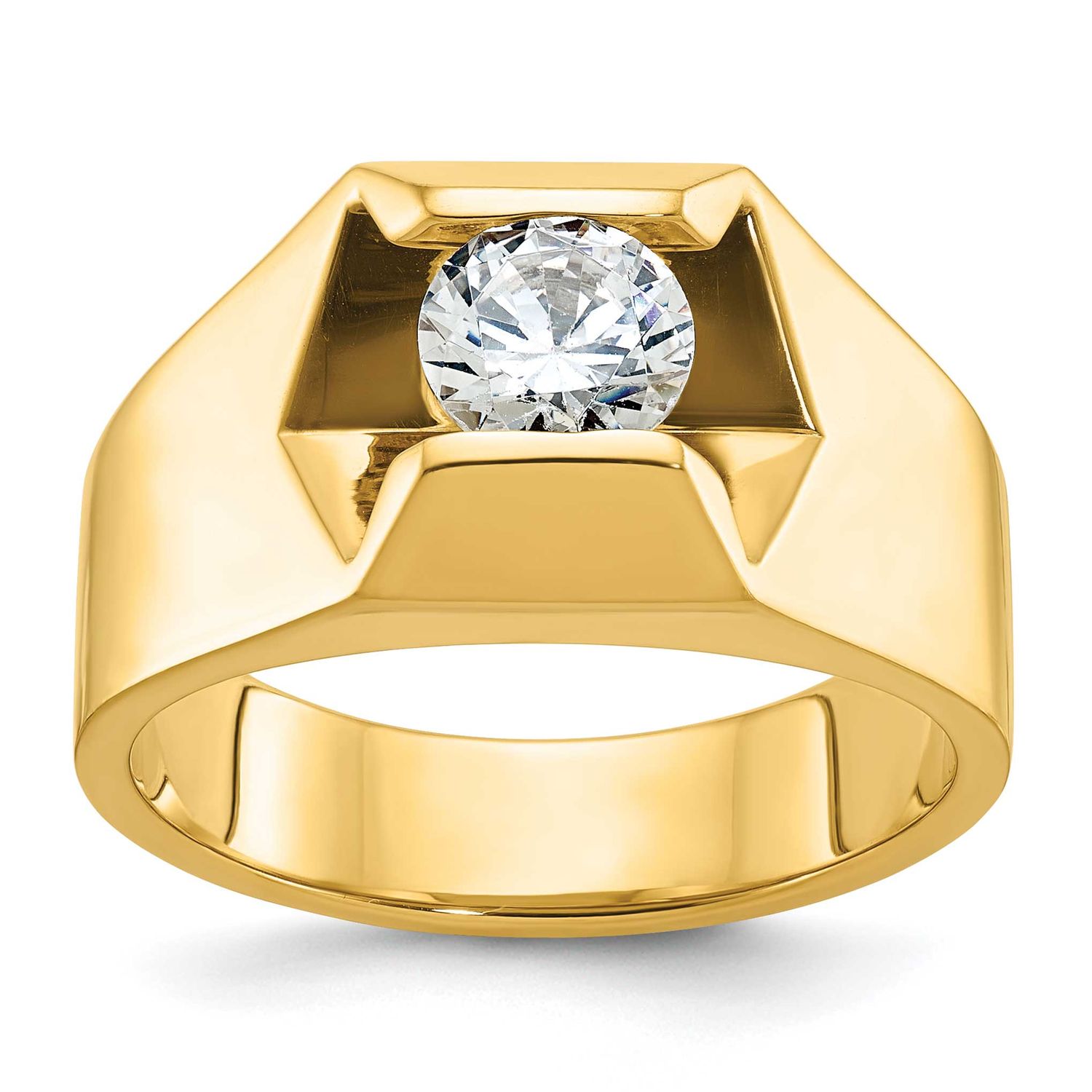 IBGoodman Men&#39;s Polished Complete Lab Grown VS/SI FGH Diamond Ring 14k Gold, B56801-4YLG, 196904326