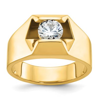 IBGoodman Men&#39;s Polished Complete Lab Grown VS/SI FGH Diamond Ring 14k Gold, B56801-4YLG, 196904326