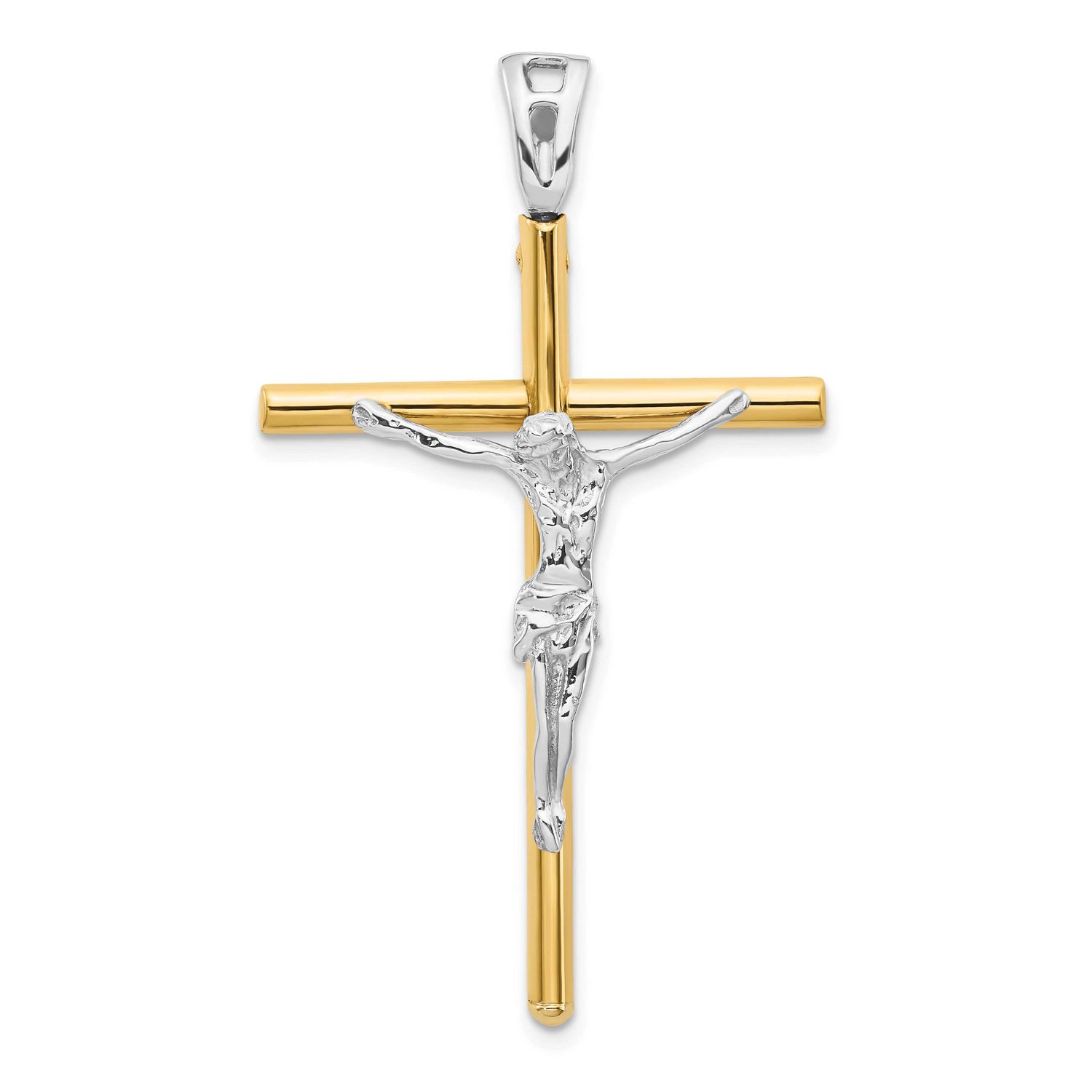 Crucifix Pendant 14k Two-tone Gold, LF1267, 196904081242