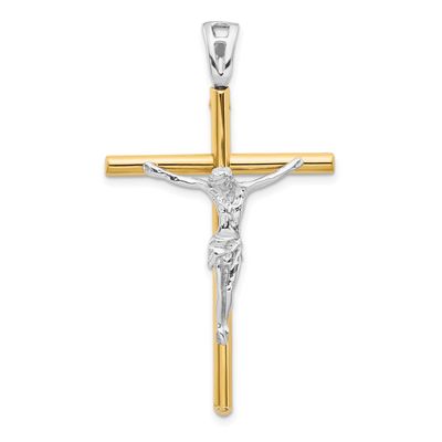 Crucifix Pendant 14k Two-tone Gold, LF1267, 196904081242