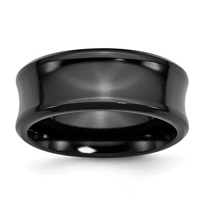 Black Ti Polished Concave 9mm Band Titanium, TB281-8.5, 886774055046