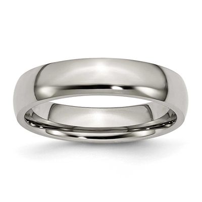 5mm Half Round Band Titanium Polished, TB159-10.5, 883957785691