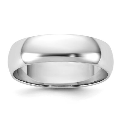 5.5mm Half Round Band 14k White Gold, WHR055-6.5,