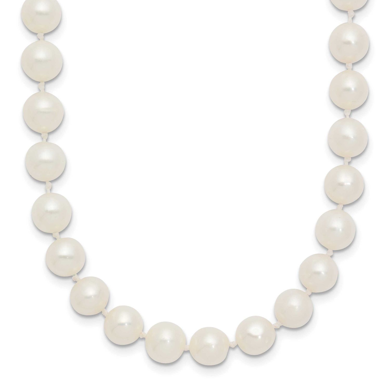6-7mm White Near Round Freshwater Cultured Pearl 16 inch Necklace 14k White Gold, WPN060W-16,