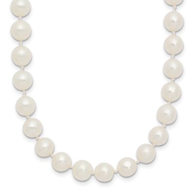 6-7mm White Near Round Freshwater Cultured Pearl 16 inch Necklace 14k White Gold, WPN060W-16,
