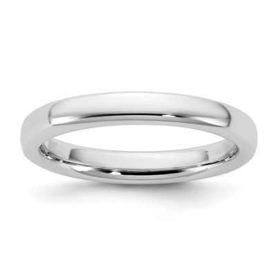 3mm European Comfort Fit Band 14k White Gold, WECF030-5.5,