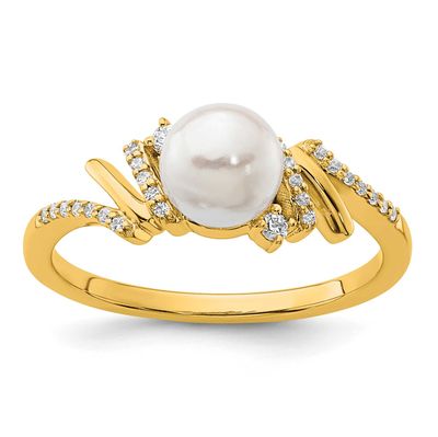 Diamond and Pearl Fashion Ring 14k Gold Polished, RM10193-010-YAA,