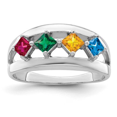 Family Jewelry Ring Mounting 14k White Gold, XMR63/4W-7, 191101539350