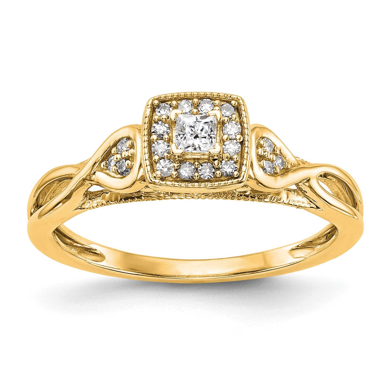 Lab Grown VS/SI FGH Diamond Complete Engagement Ring 14k Gold, RM3144E-020-CLG,