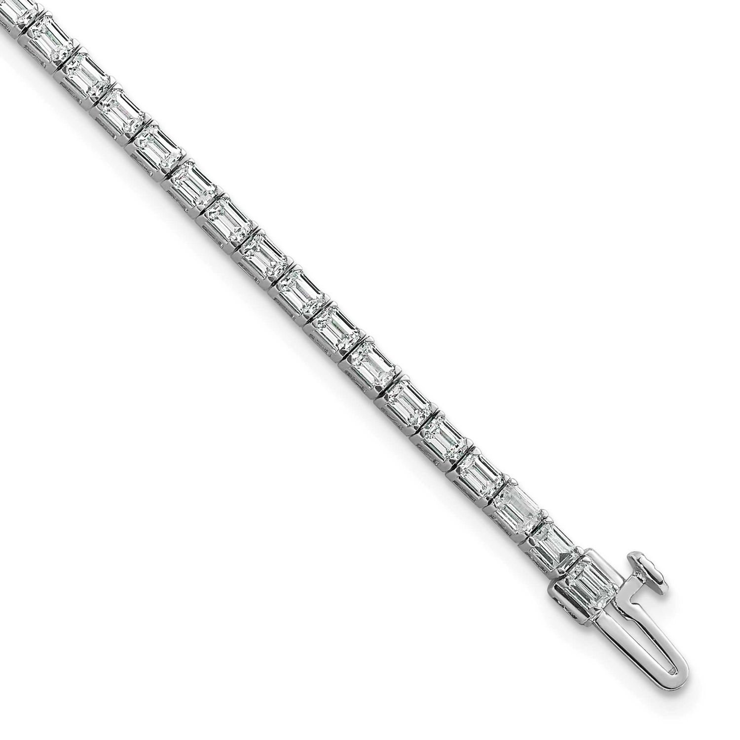 Lab Grown Diamond VS/SI FGH Emerald Tennis Bracelet 14k White Gold, BM10541-500-WLG,