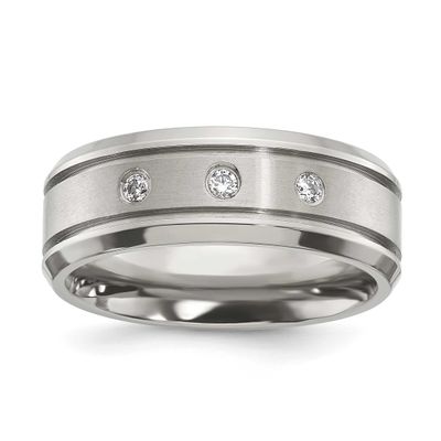 CZ 8mm Band Titanium Polished, TB549-8, 196904295663