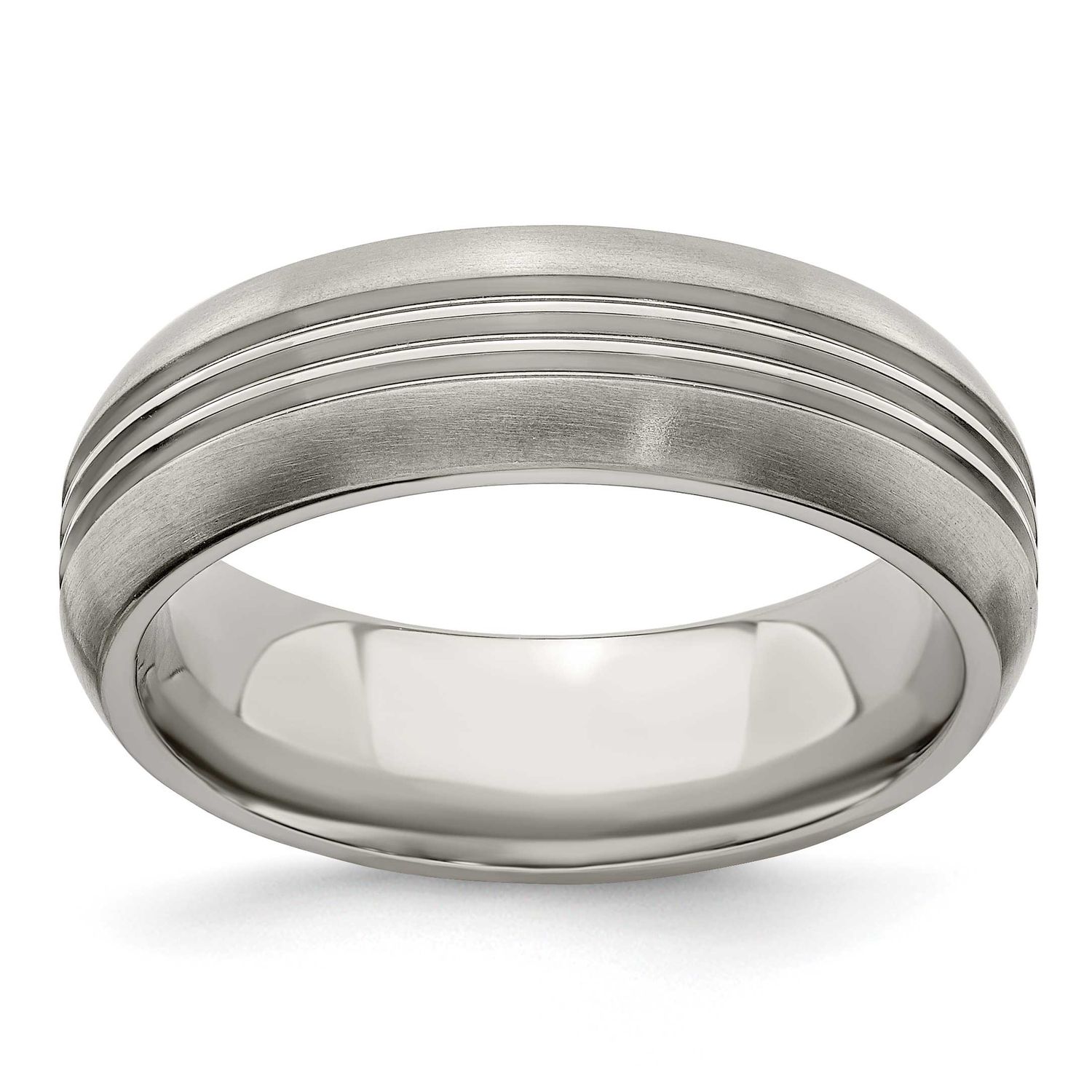 Edward Mirell Triple Grooved 7mm Band Titanium Polished, EMR150-7, 886774281162