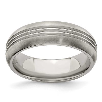 Edward Mirell Triple Grooved 7mm Band Titanium Polished, EMR150-7, 886774281162