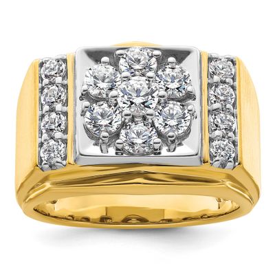 IBGoodman Men&#39;s Polished and Satin Complete Lab Grown VS/SI FG Ring 14k Two-tone Gold, B220080-4YWL