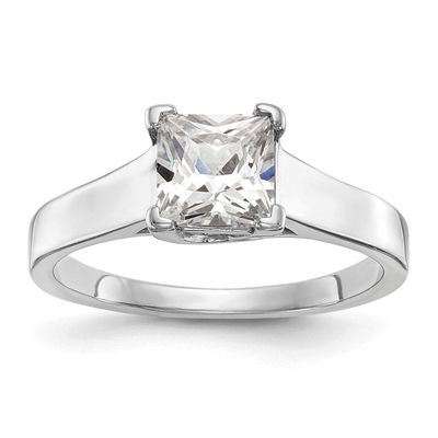 1 carat 5.70mm V-End Square Princess Solitaire Engagement Ring Mounting 14k White Gold, RM1959E-100