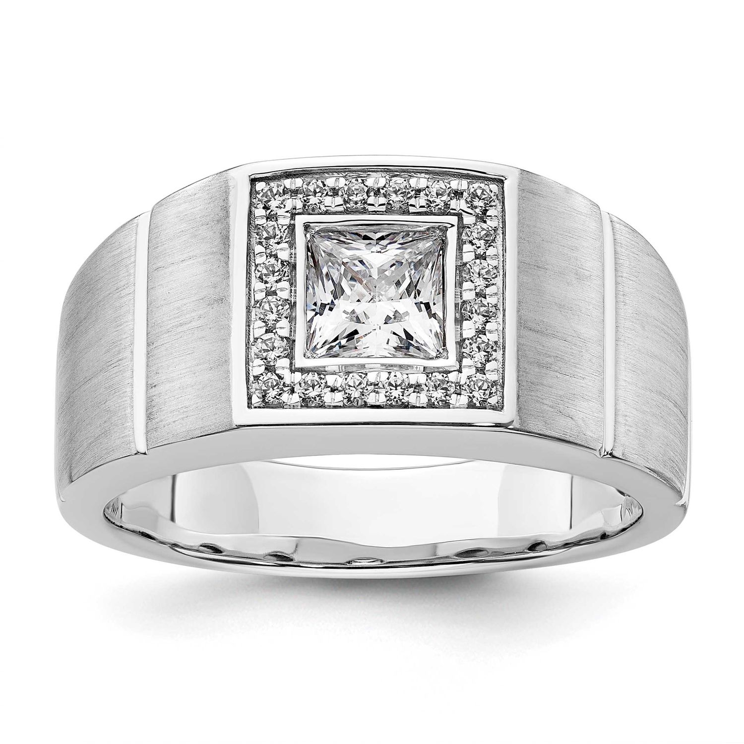 IBGoodman Men&#39;s Complete Lab Grown VS/SI FGH Diamond Ring 14k White Gold, B220043-4WLG, 196904328606