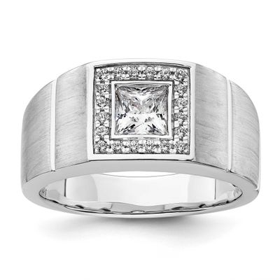 IBGoodman Men&#39;s Complete Lab Grown VS/SI FGH Diamond Ring 14k White Gold, B220043-4WLG, 196904328606