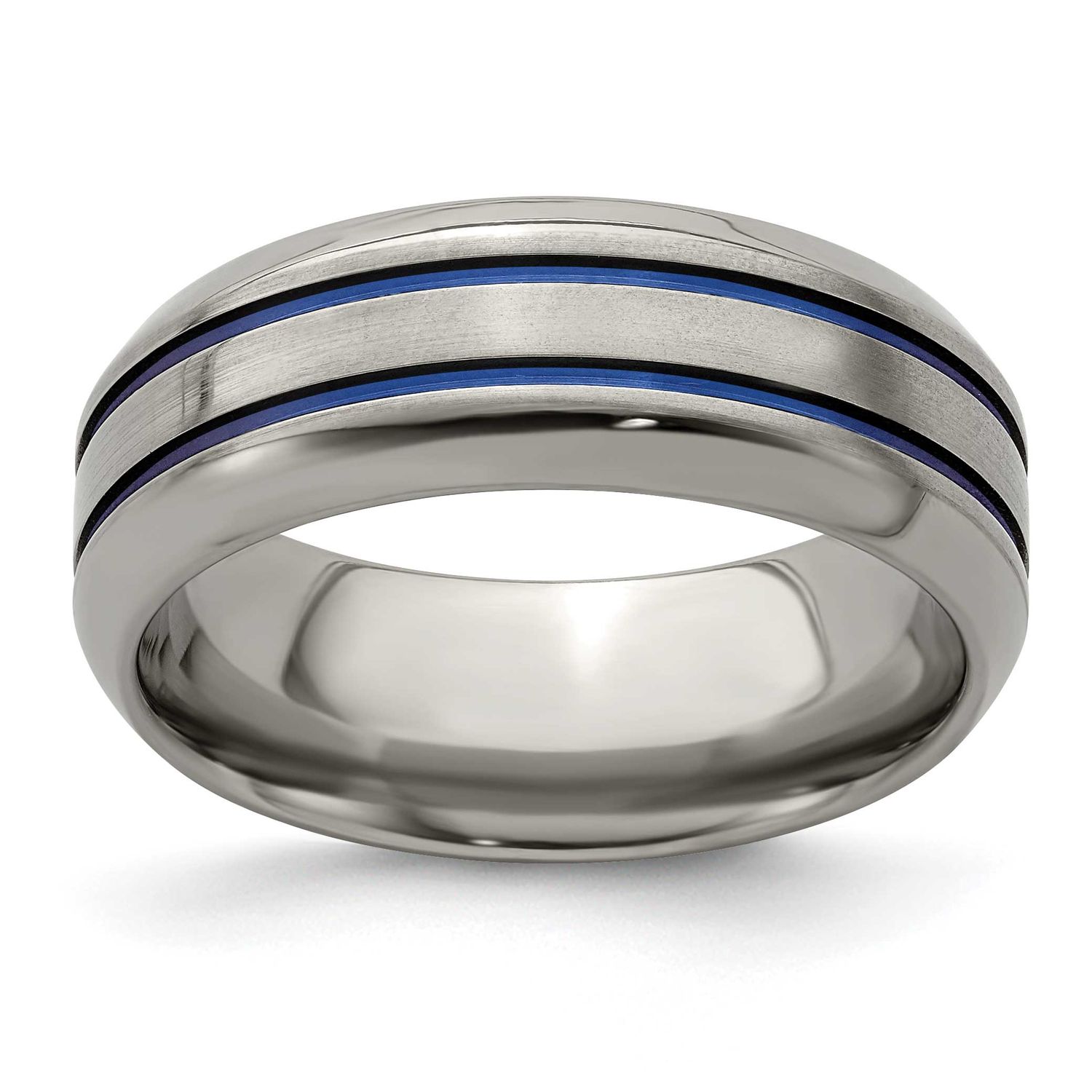 Edward Mirell Bevel 8mm Band Titanium, EMR104-8, 886774277981