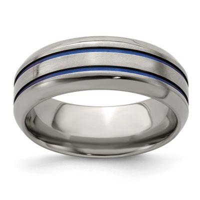Edward Mirell Bevel 8mm Band Titanium, EMR104-8, 886774277981