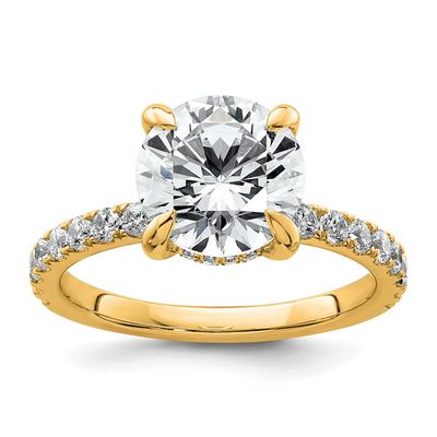 Certified Lab Grown Diamond VS/SI FGH Flair Round Complete Engagement Ring 14k Gold, SWF-300RDC-7LG,